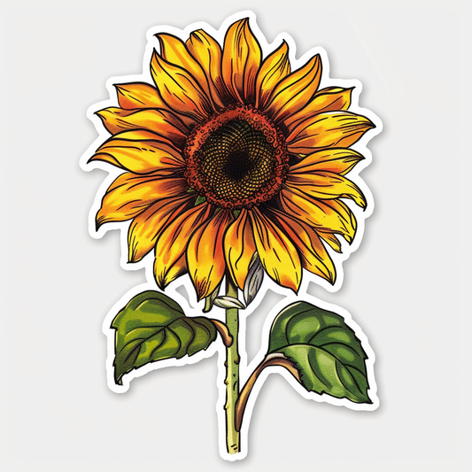 Sunflower flower majestic Expressive surreal Vinyl Decal Sticker for Car, Laptop, Tumbler and more # F022991