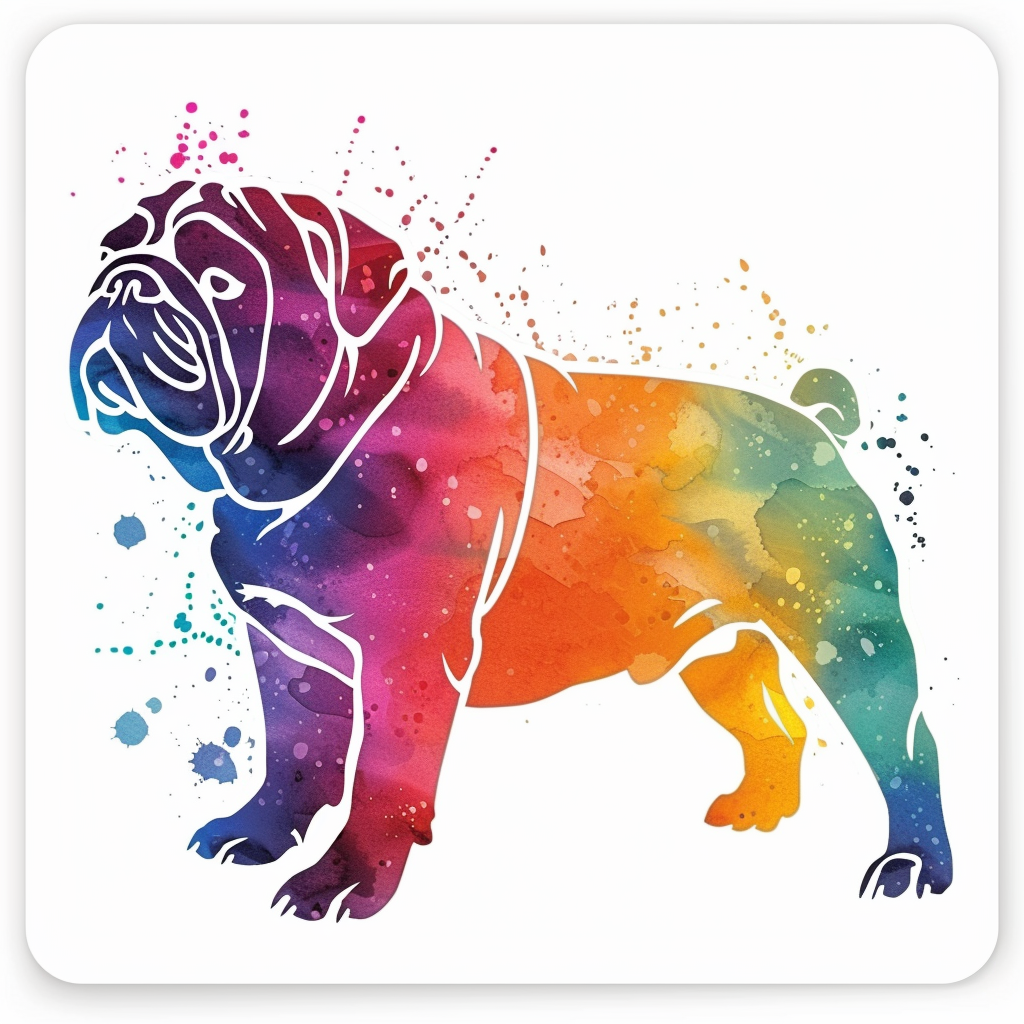 Bulldog Dog majestic Expressive surreal Vinyl Decal Sticker for Car, Laptop, Tumbler and more # F017426