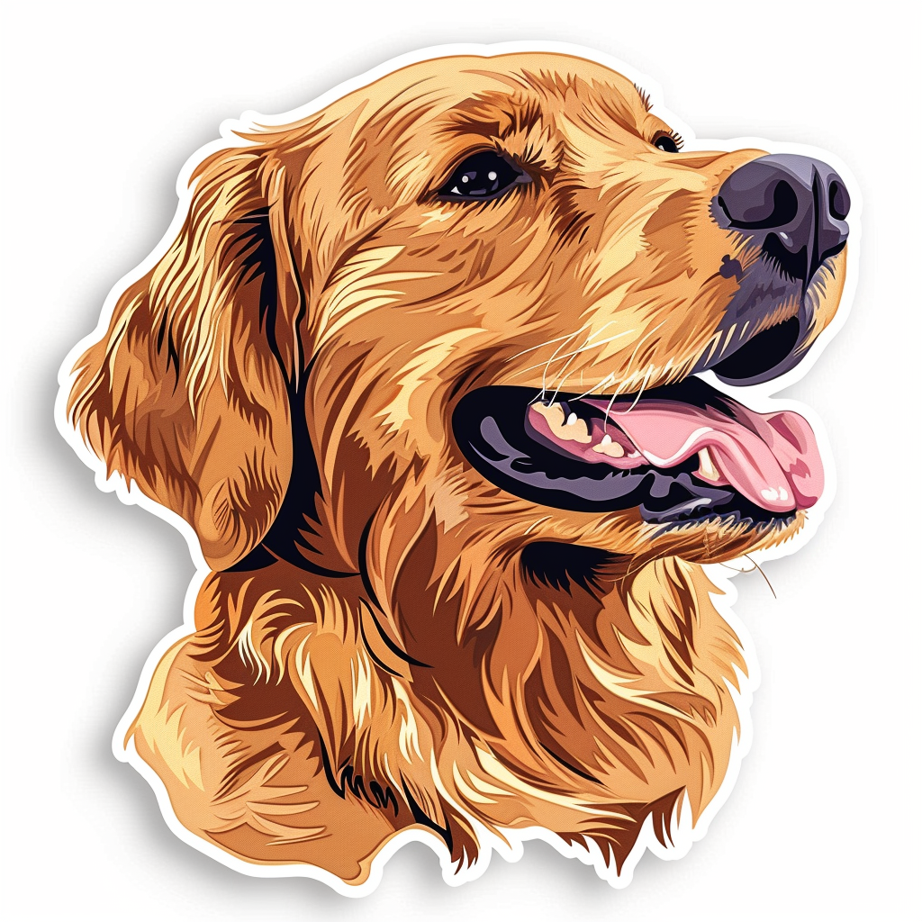 Golden Retriever Dog Vinyl Decal Sticker for Car, Laptop, Tumbler and more # F010481