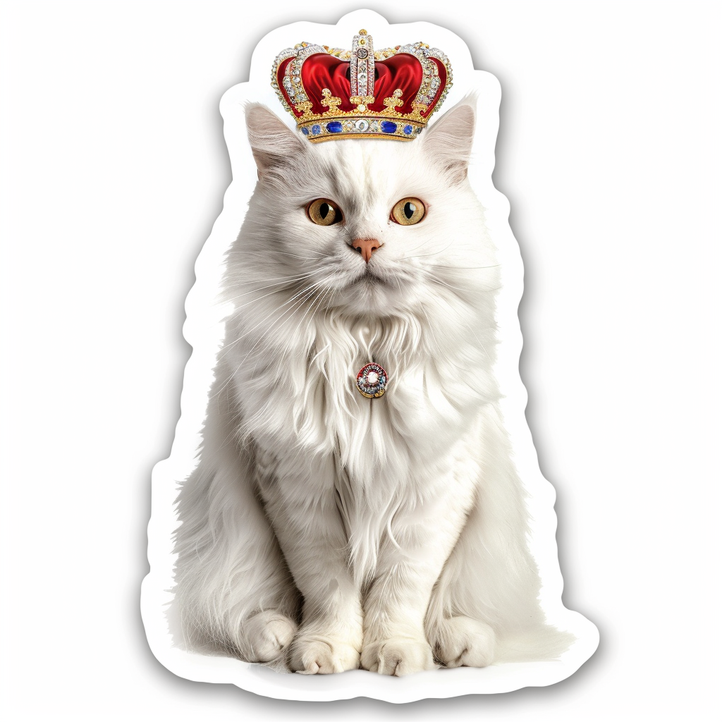 Adorable Turkish Angora Cat Vinyl Decal Sticker for Car, Laptop, Tumbler and more # F020852-4" x 4"