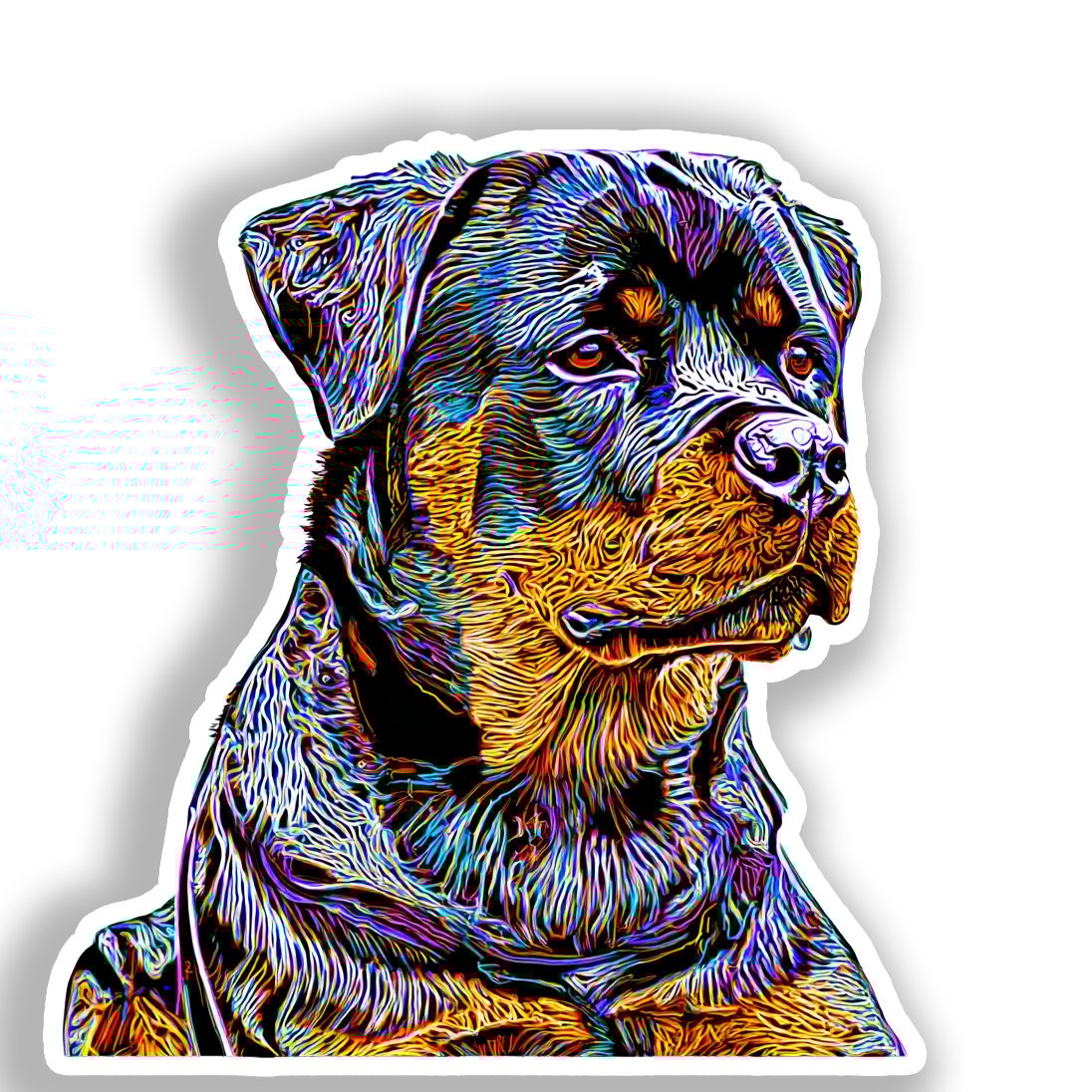 Rottweiler Dog Vinyl Decal Sticker for Car, Laptop, Tumbler and more # A018335-4" x 4"
