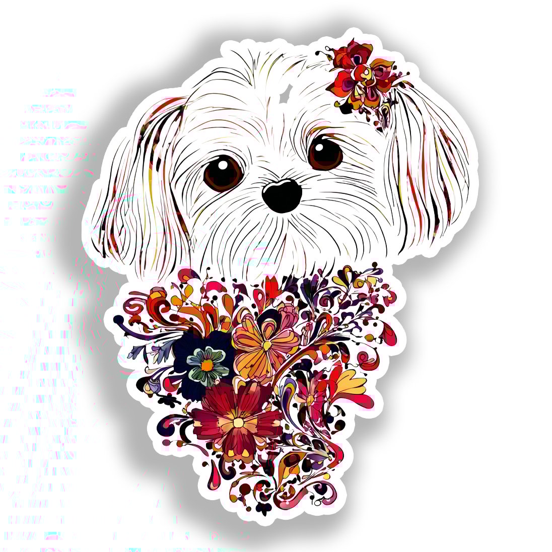 Maltese Dog Vinyl Decal Sticker for Car, Laptop, Tumbler and more # A019394-4" x 4"