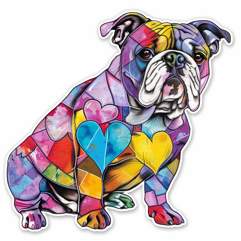 Bulldog Dog majestic Expressive surreal Vinyl Decal Sticker for Car, Laptop, Tumbler and more # F017663