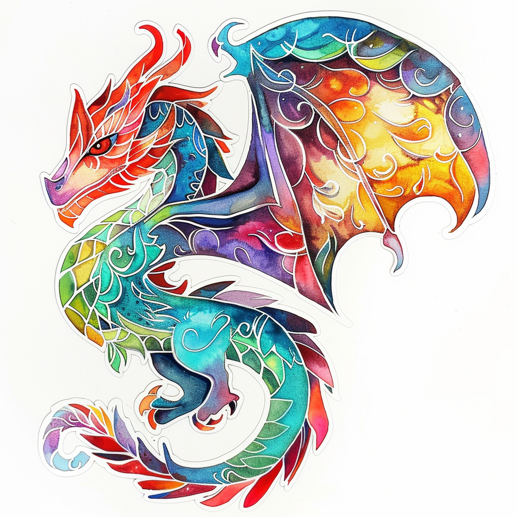 Dragon majestic Expressive surreal Vinyl Decal Sticker for Car, Laptop, Tumbler and more # F018935