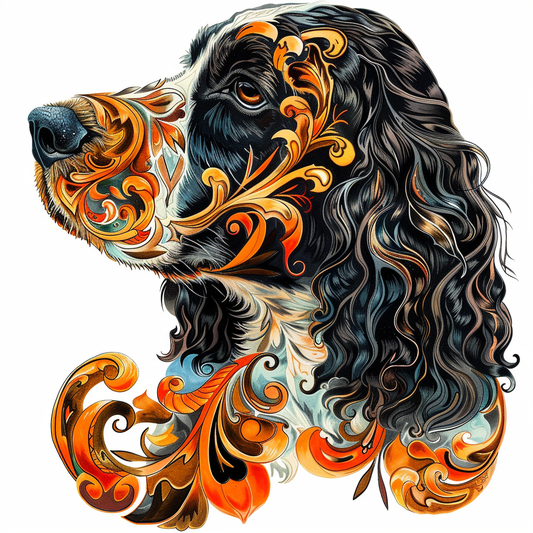 Cocker Spaniel Dog majestic Expressive surreal Vinyl Decal Sticker for Car, Laptop, Tumbler and more # F019704-4" x 4"