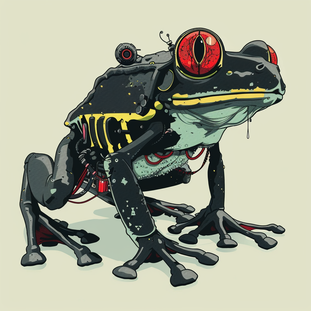 Sticker of a Frog cute and adorable Expressive surreal Vinyl Decal Sticker for Car, Laptop, Tumbler and more # F016723