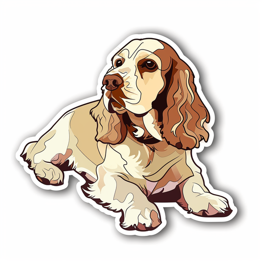Cocker Spaniel Dog majestic Expressive surreal Vinyl Decal Sticker for Car, Laptop, Tumbler and more # F019754-4" x 4"