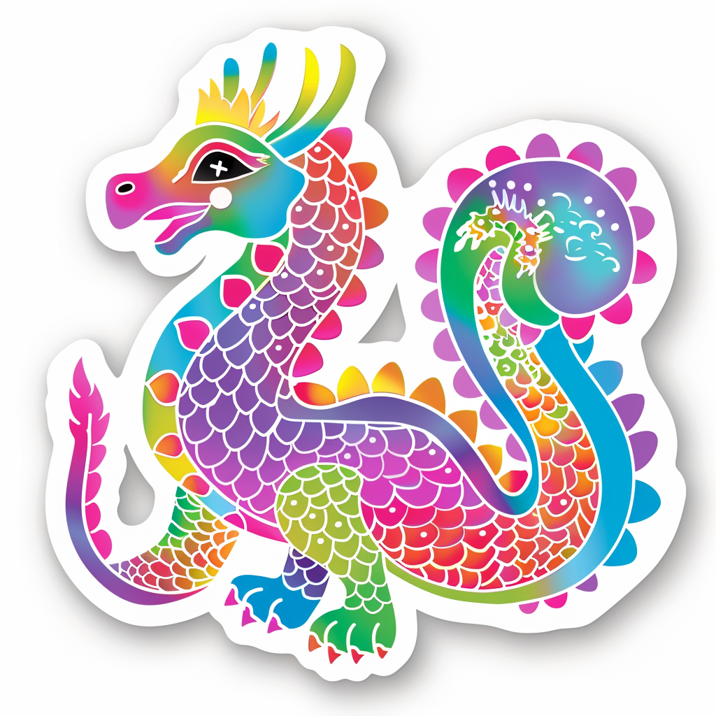 Dragon crowned majestic Expressive surreal Vinyl Decal Sticker for Car, Laptop, Tumbler and more # F019046-4" x 4"