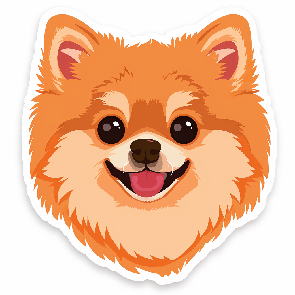 Sticker of a Pomeranian Dog majestic Expressive surreal Vinyl Decal Sticker for Car, Laptop, Tumbler and more # F013847