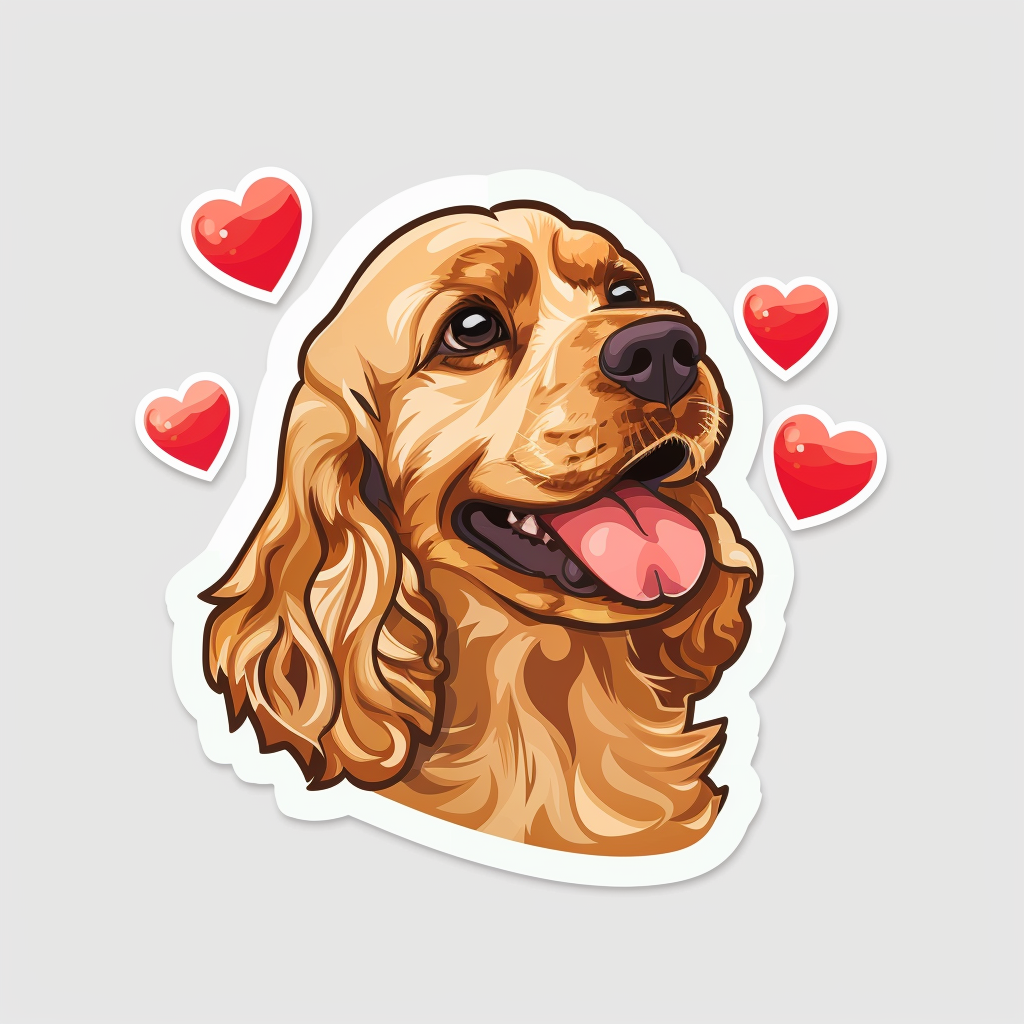 Cocker Spaniel Dog majestic Expressive surreal Vinyl Decal Sticker for Car, Laptop, Tumbler and more # F019762-4" x 4"