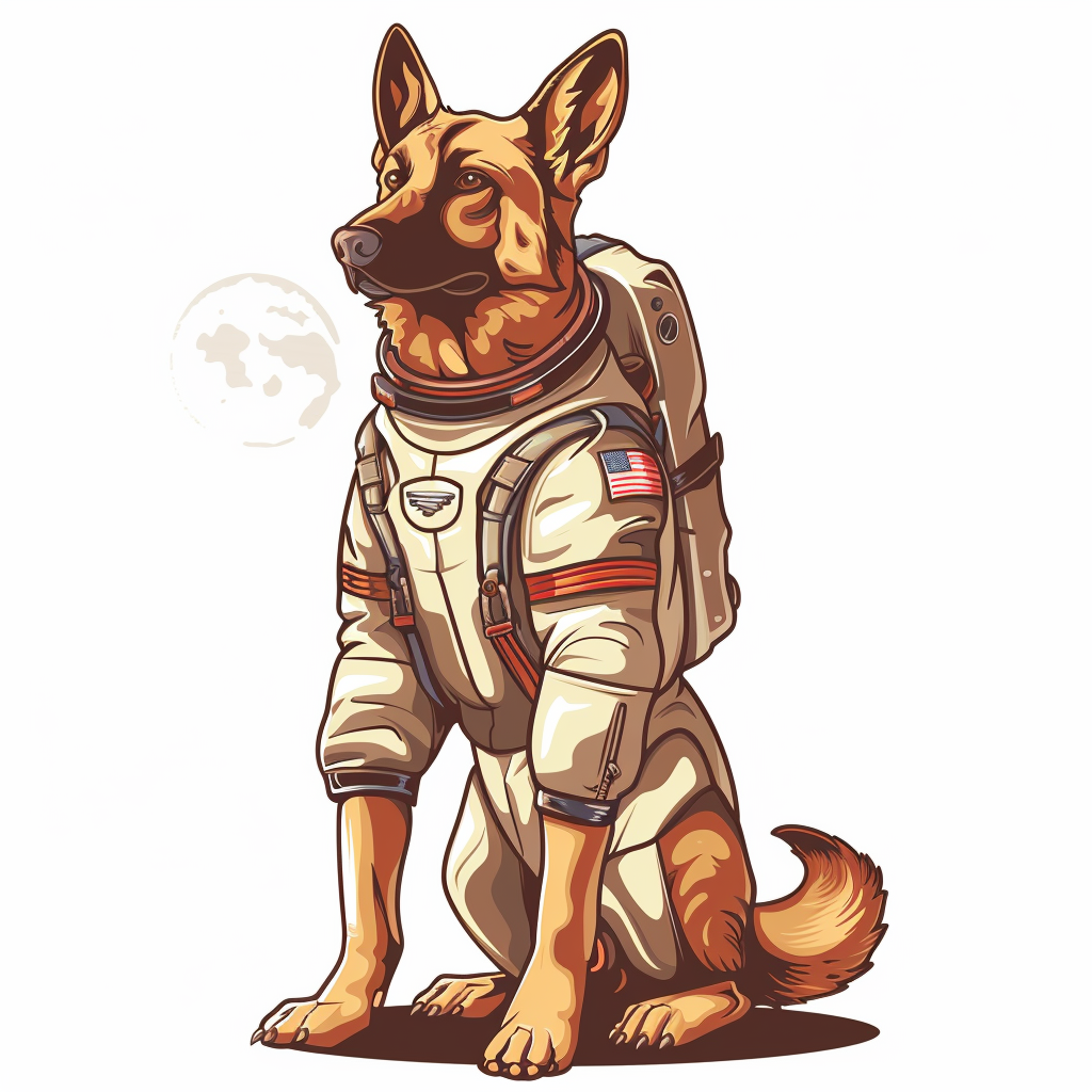 German Shepherd Dog astronaut Vinyl Decal Sticker for Car, Laptop, Tumbler and more # F011730