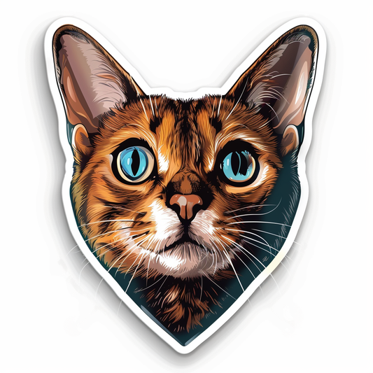 Abyssinian Cat astronaut majestic Expressive surreal Vinyl Decal Sticker for Car, Laptop, Tumbler and more # F021640-4" x 4"