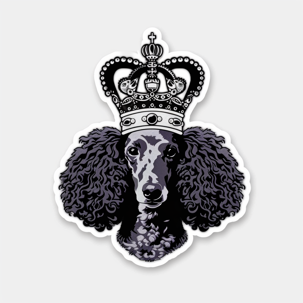 Poodle Dog crowned Vinyl Decal Sticker for Car, Laptop, Tumbler and more # F012622