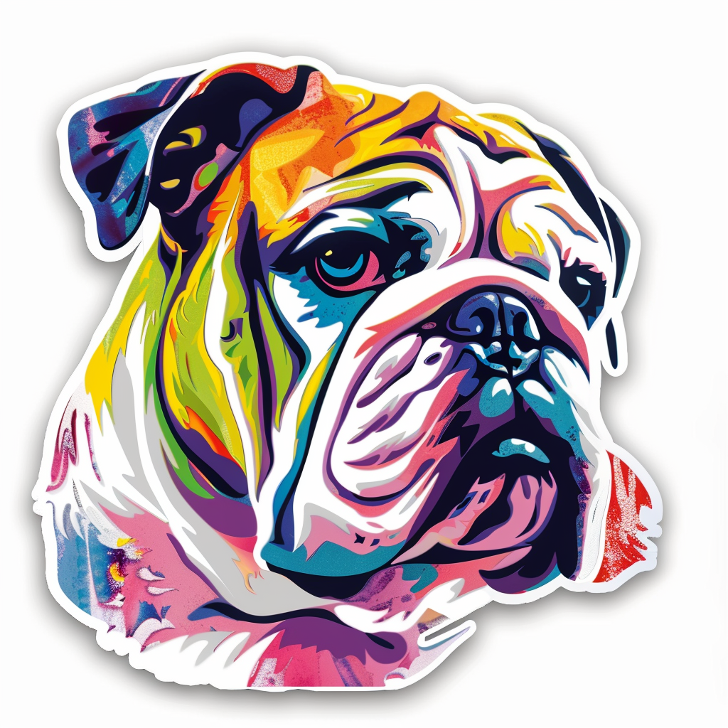 Bulldog Dog majestic Expressive surreal Vinyl Decal Sticker for Car, Laptop, Tumbler and more # F017321