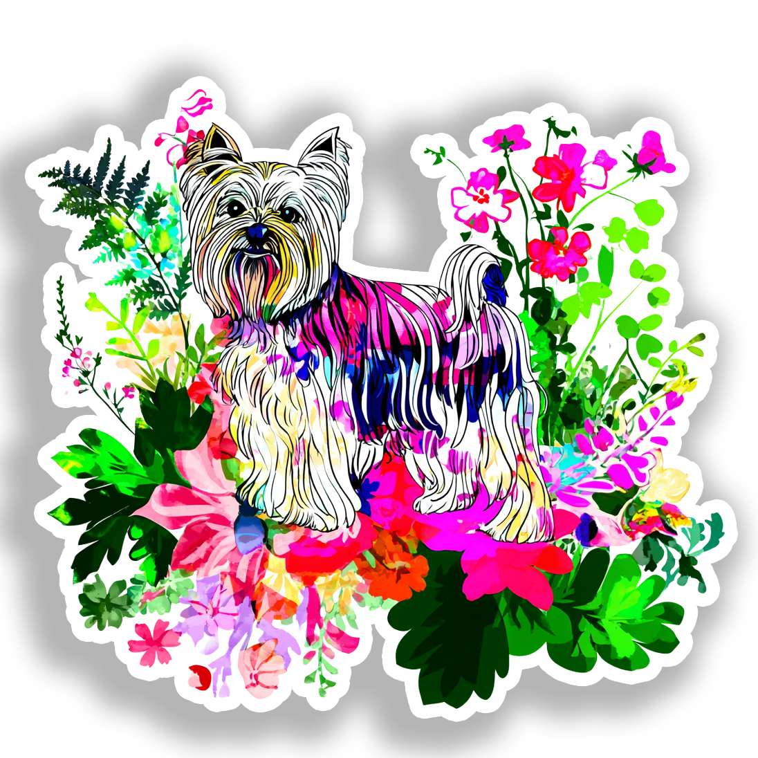Yorkshire Terrier Dog Vinyl Decal Sticker for Car, Laptop, Tumbler and more # A017142-4" x 4"
