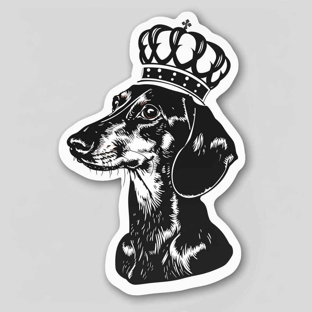 Dachshund Dog crowned Vinyl Decal Sticker for Car, Laptop, Tumbler and more # F013197