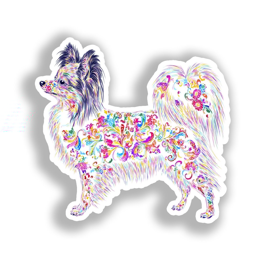 Papillon Dog Vinyl Decal Sticker for Car, Laptop, Tumbler and more # A019276-4" x 4"