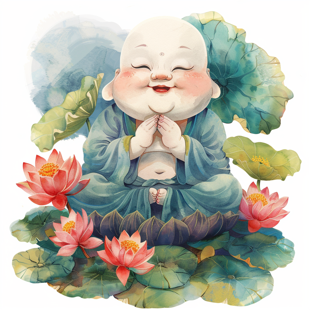 Adorable Buddha Expressive surreal Vinyl Decal Sticker for Car, Laptop, Tumbler and more # F017157