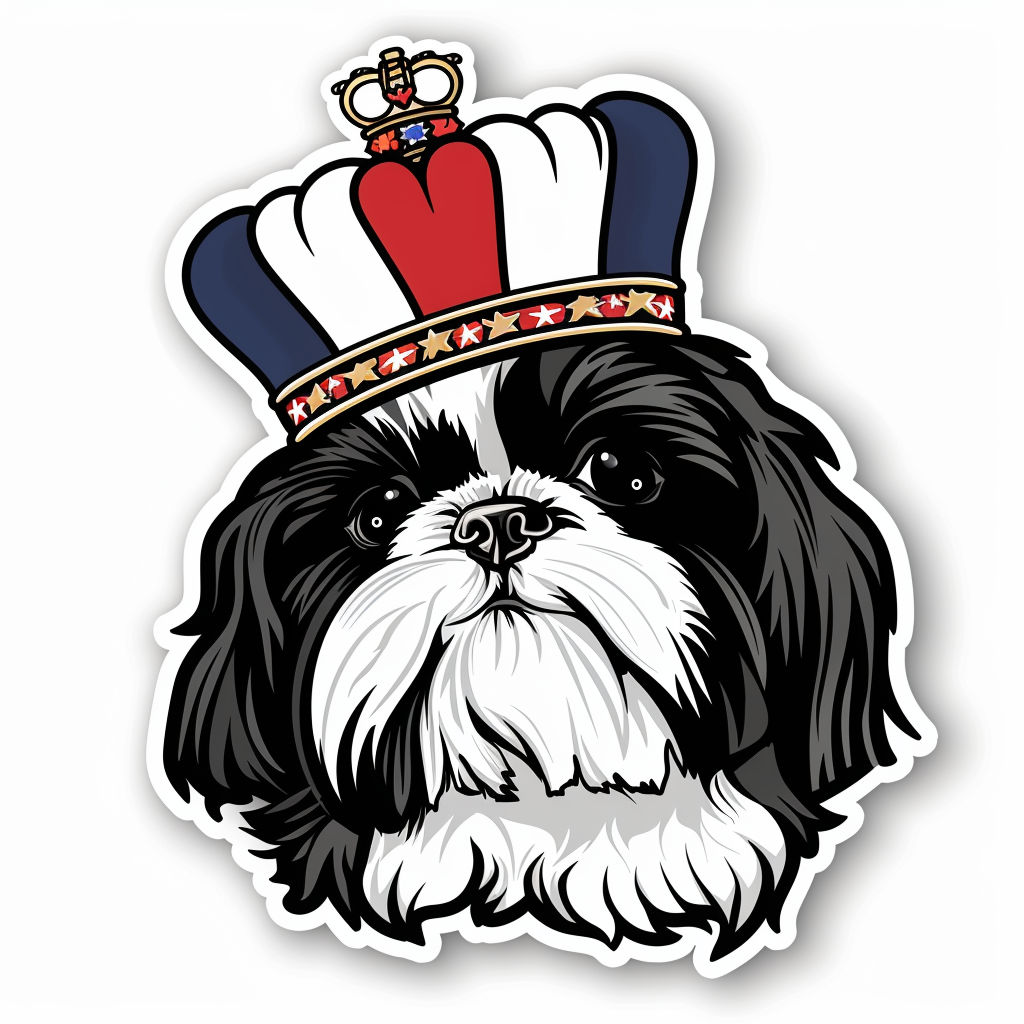 Adorable Shih Tzu Dog Expressive surreal Vinyl Decal Sticker for Car, Laptop, Tumbler and more # F018432