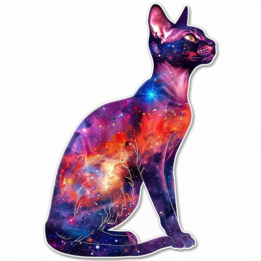 Abyssinian Cat astronaut majestic Expressive surreal Vinyl Decal Sticker for Car, Laptop, Tumbler and more # F021659-4" x 4"