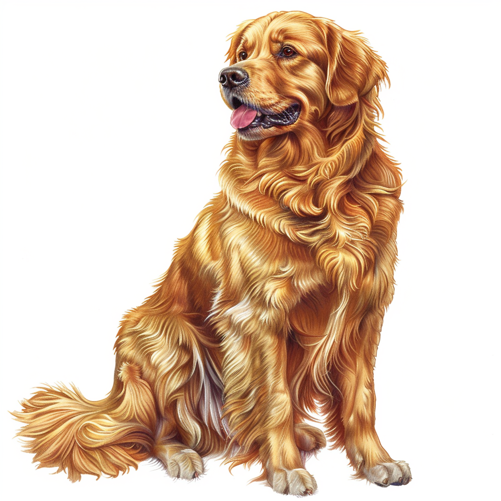 Golden Retriever Expressive surreal Vinyl Decal Sticker for Car, Laptop, Tumbler and more # F020396-4" x 4"