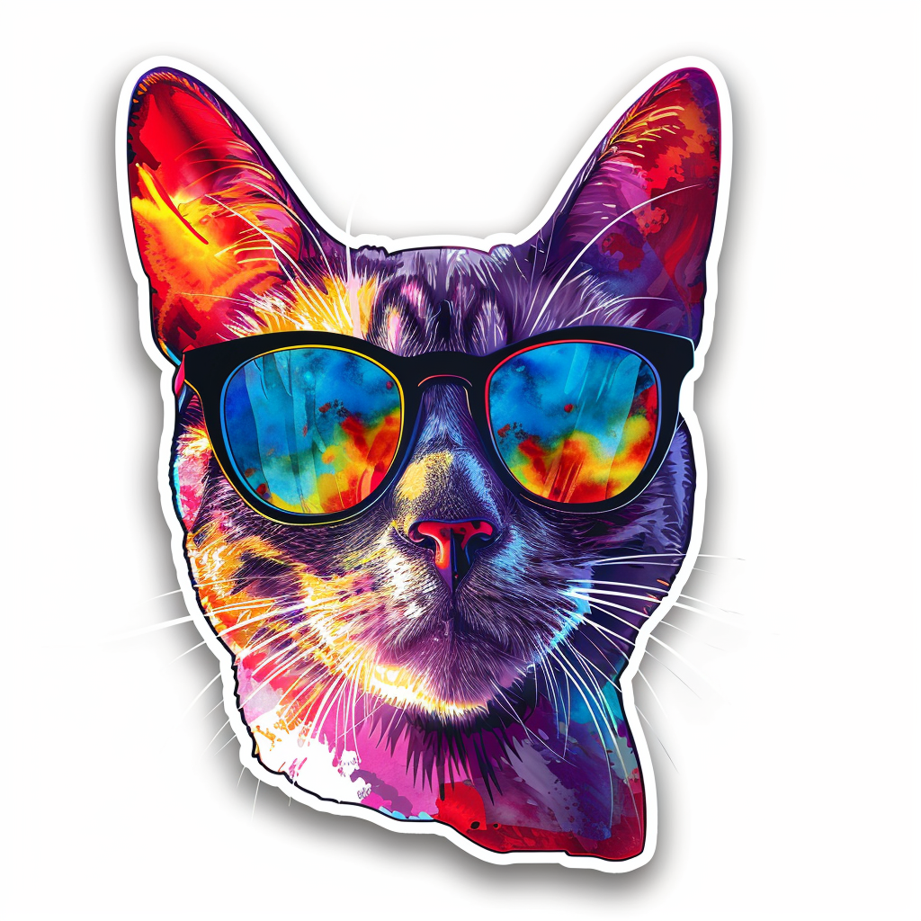 Burmese Cat wearing sunglasses Vinyl Decal Sticker for Car, Laptop, Tumbler and more # F010967
