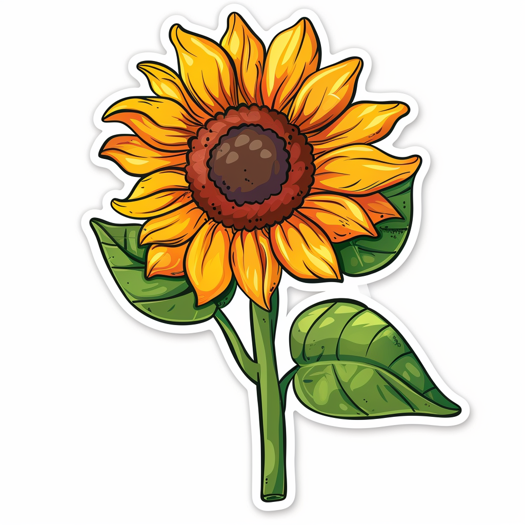 Sunflower flower majestic Expressive surreal Vinyl Decal Sticker for Car, Laptop, Tumbler and more # F023078