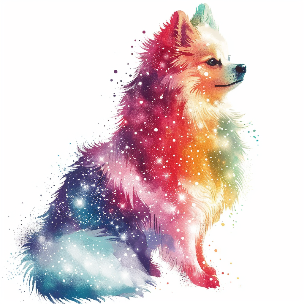 Sticker of a Pomeranian Dog galaxy majestic Expressive surreal Vinyl Decal Sticker for Car, Laptop, Tumbler and more # F013934
