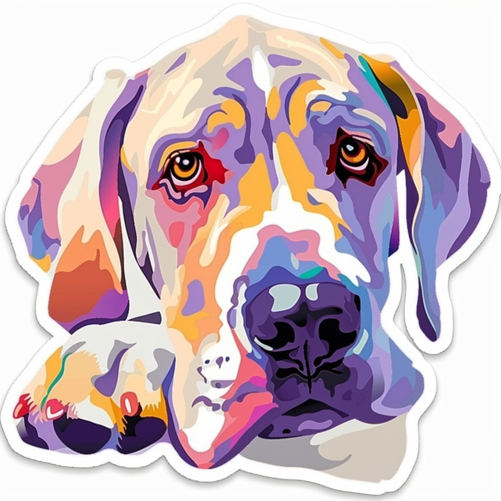 Great Dane Dog Expressive surreal Vinyl Decal Sticker for Car, Laptop, Tumbler and more # F022823