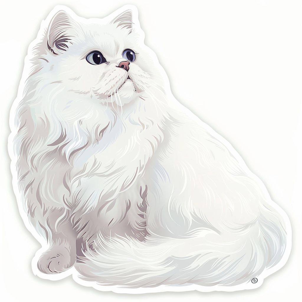 Persian Cat Expressive surreal Vinyl Decal Sticker for Car, Laptop, Tumbler and more # F016508
