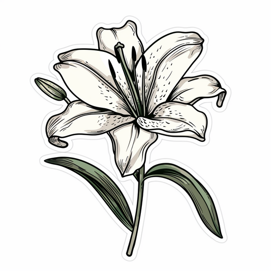 Lily flower majestic Expressive surreal Vinyl Decal Sticker for Car, Laptop, Tumbler and more # F023334