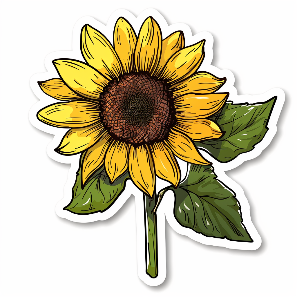 Sunflower flower majestic Expressive surreal Vinyl Decal Sticker for Car, Laptop, Tumbler and more # F023067