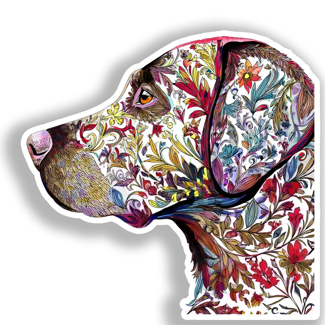 Labrador Retriever Dog Vinyl Decal Sticker for Car, Laptop, Tumbler and more # A019385-4" x 4"
