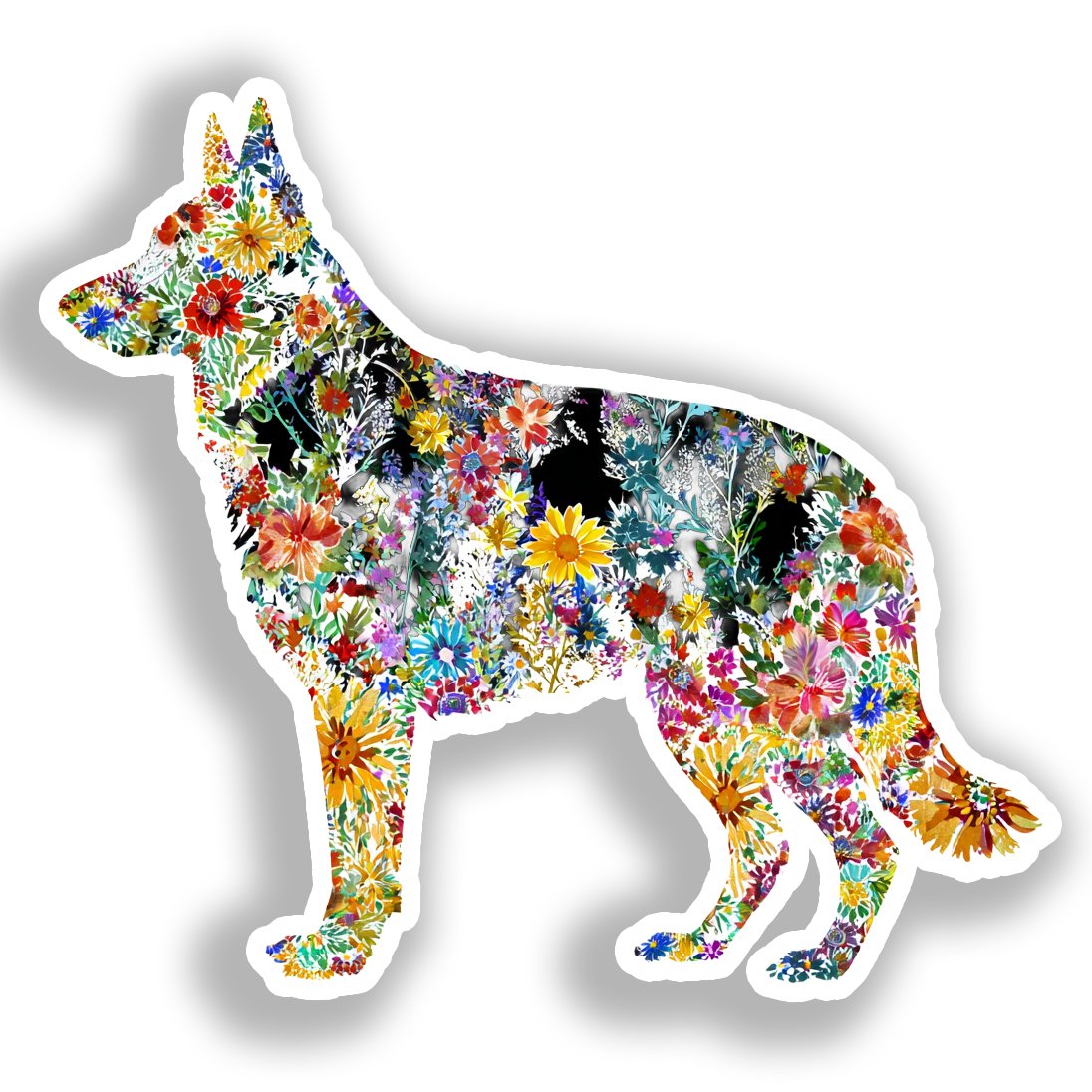 German Shepherd Dog Vinyl Decal Sticker for Car, Laptop, Tumbler and more # A019584-4" x 4"