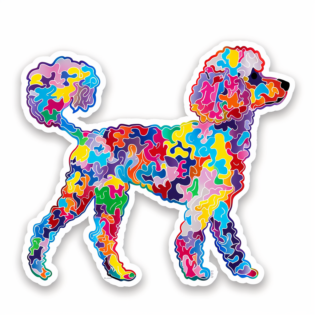 Poodle dog modern neon graffiti Vinyl Decal Sticker for Car, Laptop, Tumbler and more # F012283