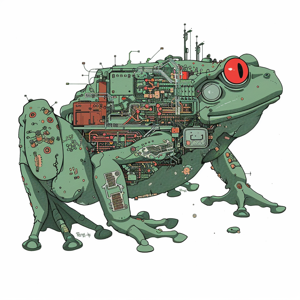 Sticker of a Frog cute and adorable Expressive surreal Vinyl Decal Sticker for Car, Laptop, Tumbler and more # F016720