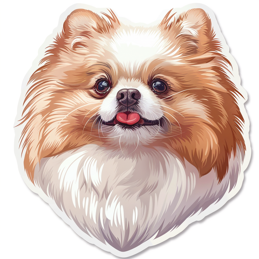 Sticker of a Pomeranian Dog majestic Expressive surreal Vinyl Decal Sticker for Car, Laptop, Tumbler and more # F014040