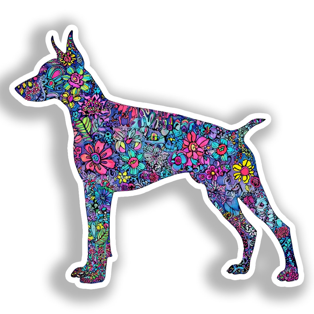 Doberman Pnscher Dog Vinyl Decal Sticker for Car, Laptop, Tumbler and more # A019691-4" x 4"