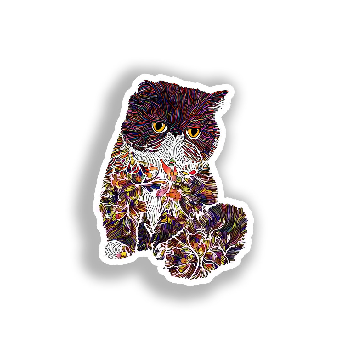 Exotic Shorthair Cat Vinyl Decal Sticker for Car, Laptop, Tumbler and more # A019655-4" x 4"