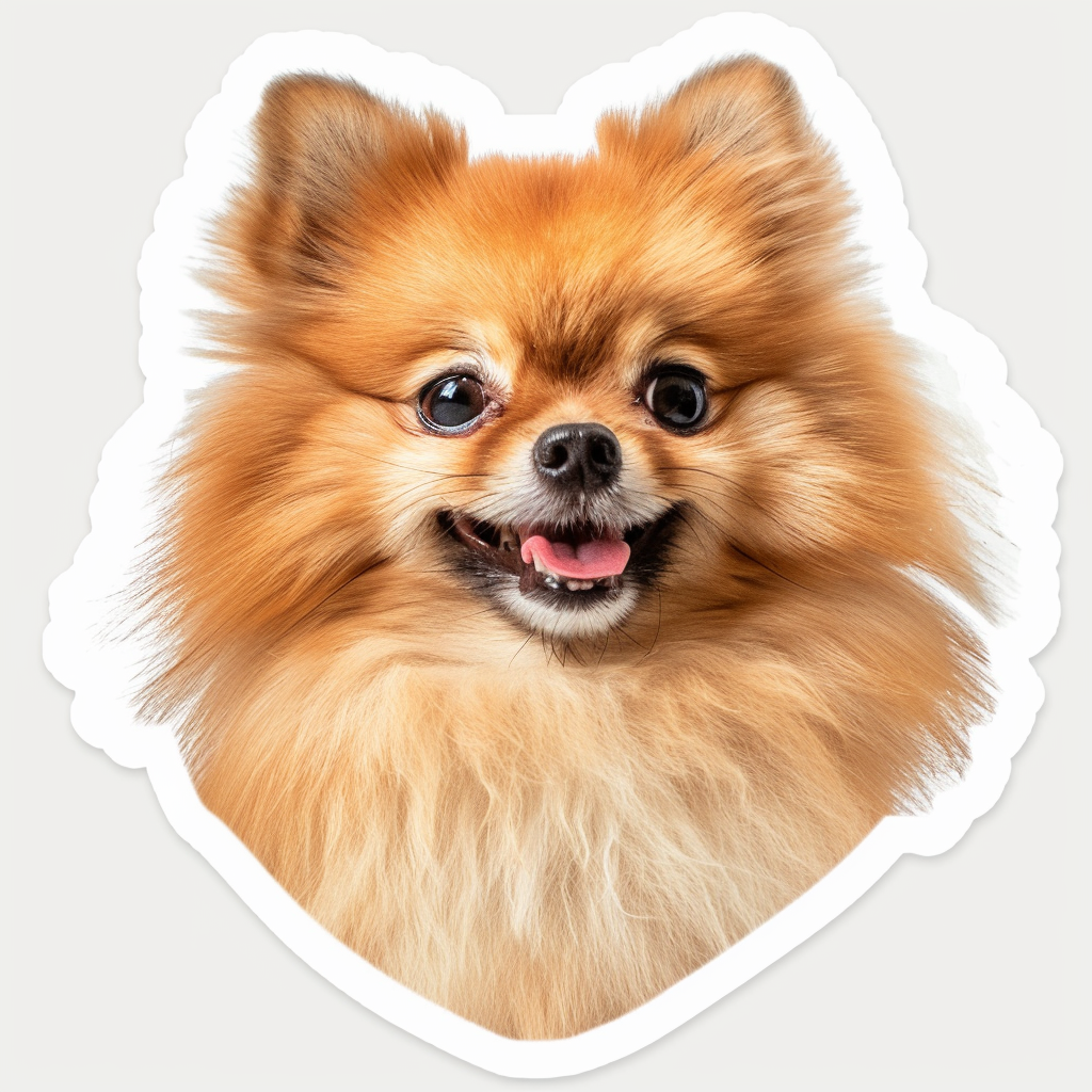Sticker of a Pomeranian Dog majestic Expressive surreal Heartcore Vinyl Decal Sticker for Car, Laptop, Tumbler and more # F014042