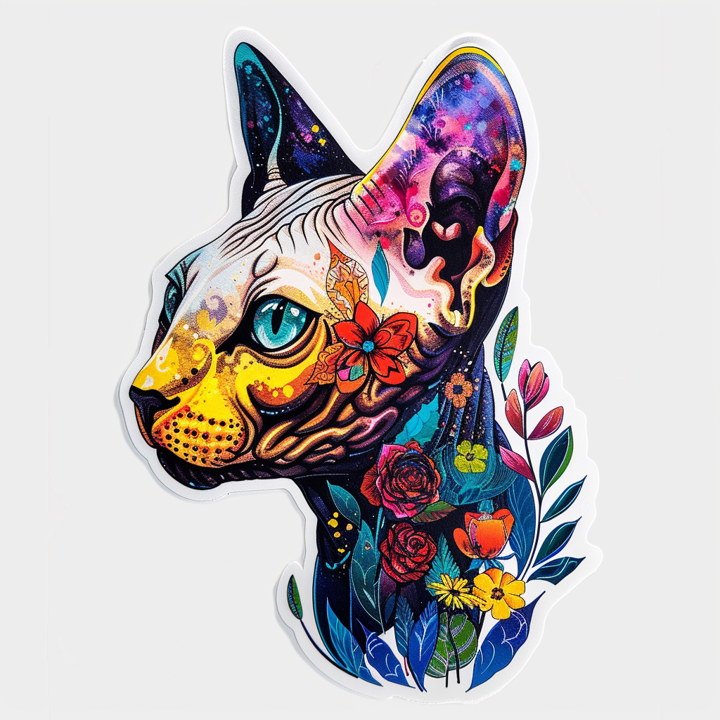 Sphynx Cat Vinyl Decal Sticker for Car, Laptop, Tumbler and more # F010110