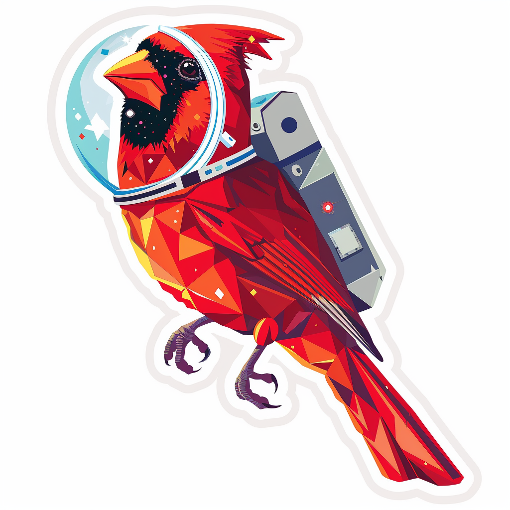 Sticker of a Cardinal Bird majestic Expressive surreal Vinyl Decal Sticker for Car, Laptop, Tumbler and more # F024238
