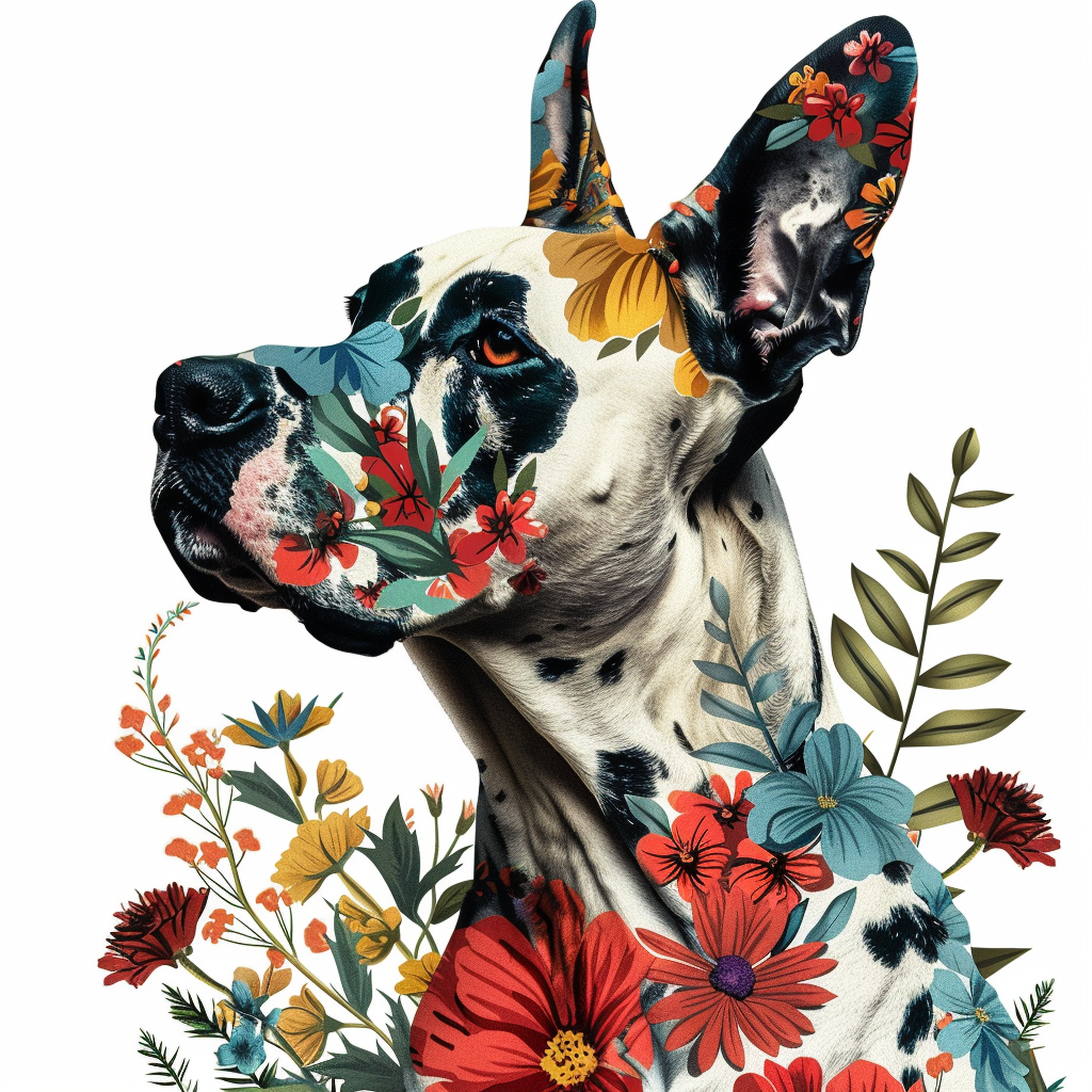 Great Dane Dog Expressive surreal Vinyl Decal Sticker for Car, Laptop, Tumbler and more # F022691