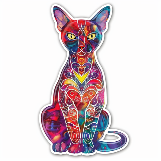 Abyssinian Cat astronaut majestic Expressive surreal Vinyl Decal Sticker for Car, Laptop, Tumbler and more # F021327-4" x 4"