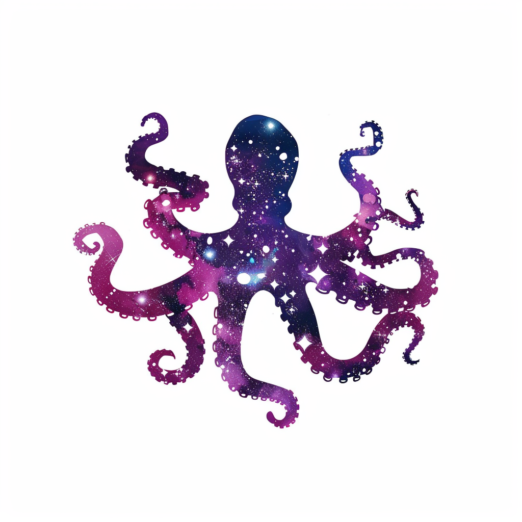 Sticker of a Octopus galaxy majestic Expressive surreal Vinyl Decal Sticker for Car, Laptop, Tumbler and more # F015680