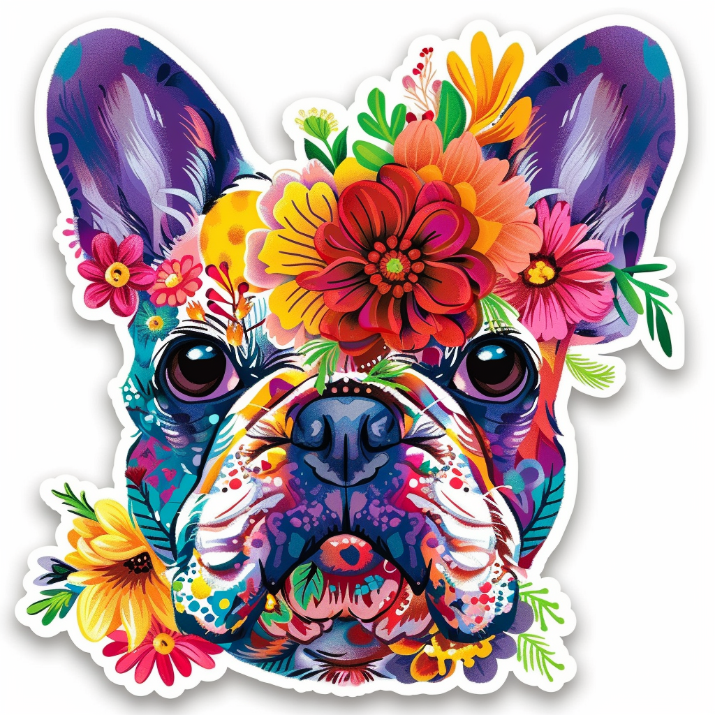 Bulldog Dog majestic Expressive surreal Vinyl Decal Sticker for Car, Laptop, Tumbler and more # F017676