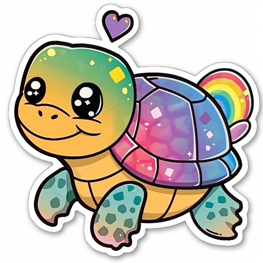 turtle majestic Expressive surreal Vinyl Decal Sticker for Car, Laptop, Tumbler and more # F022091-4" x 4"