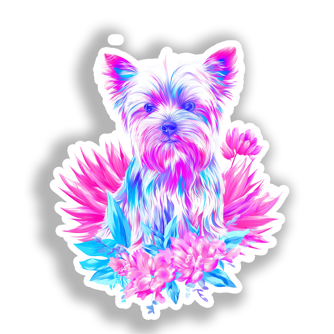 Yorkshire Terrier Dog Vinyl Decal Sticker for Car, Laptop, Tumbler and more # A017126-4" x 4"