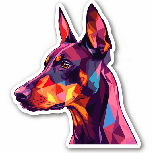 Doberman Pinscher Dog majestic Expressive surreal Vinyl Decal Sticker for Car, Laptop, Tumbler and more # F019559-4" x 4"