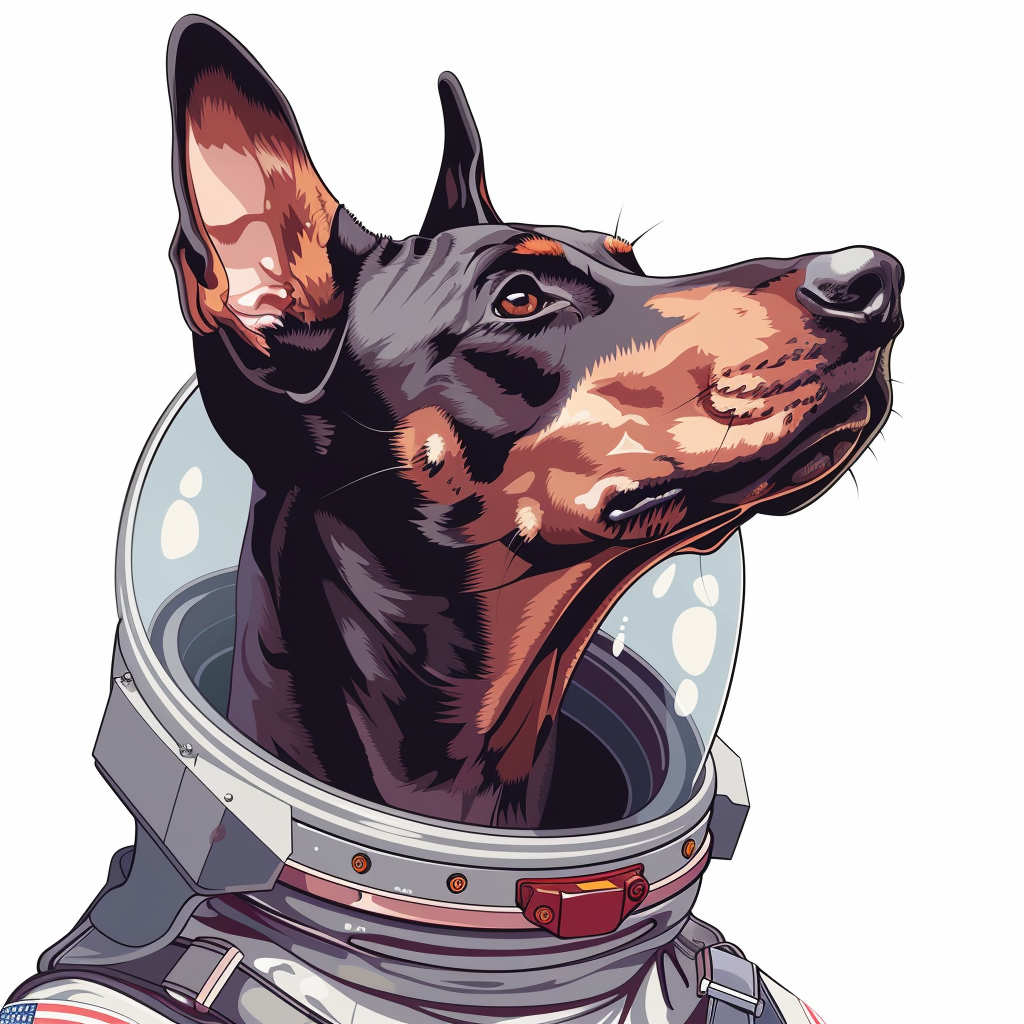 Cute and Adorable Doberman Pinscher Expressive surreal Vinyl Decal Sticker for Car, Laptop, Tumbler and more # F019307-4" x 4"